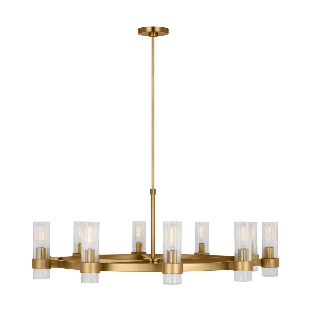 Geneva Eight Light Chandelier in Burnished Brass - available from The Lighting Shoppe, trusted by Canadian homeowners