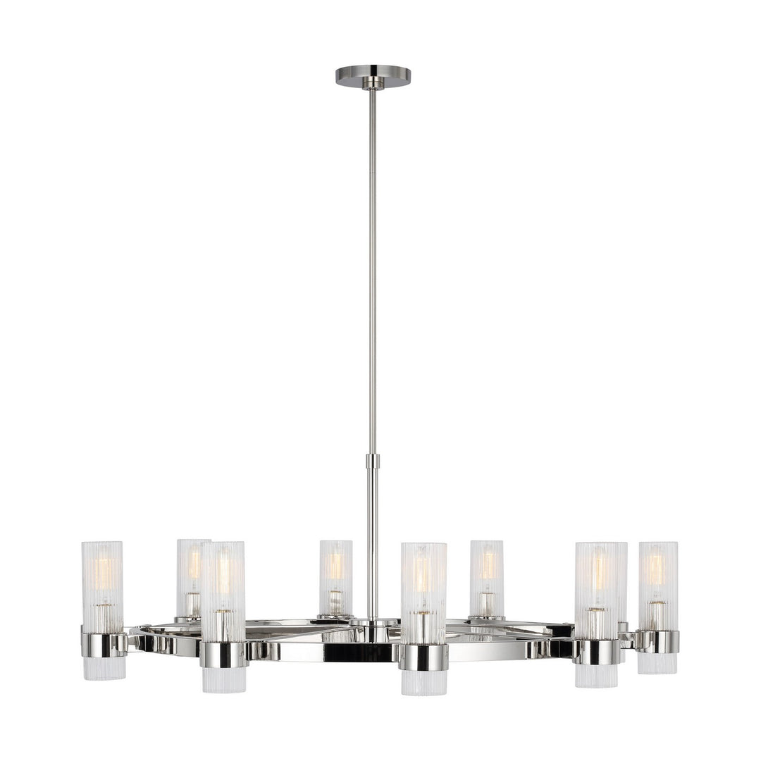 Geneva Eight Light Chandelier in Polished Nickel - available from The Lighting Shoppe, trusted by Canadian homeowners