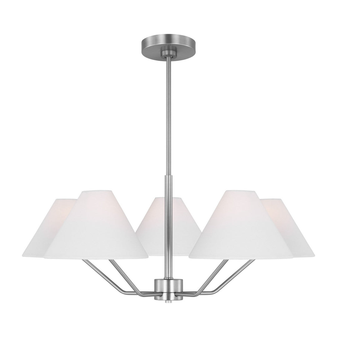 Visual Comfort Studio Canada - DJC1005BS - Five Light Chandelier - Burke - Brushed Steel