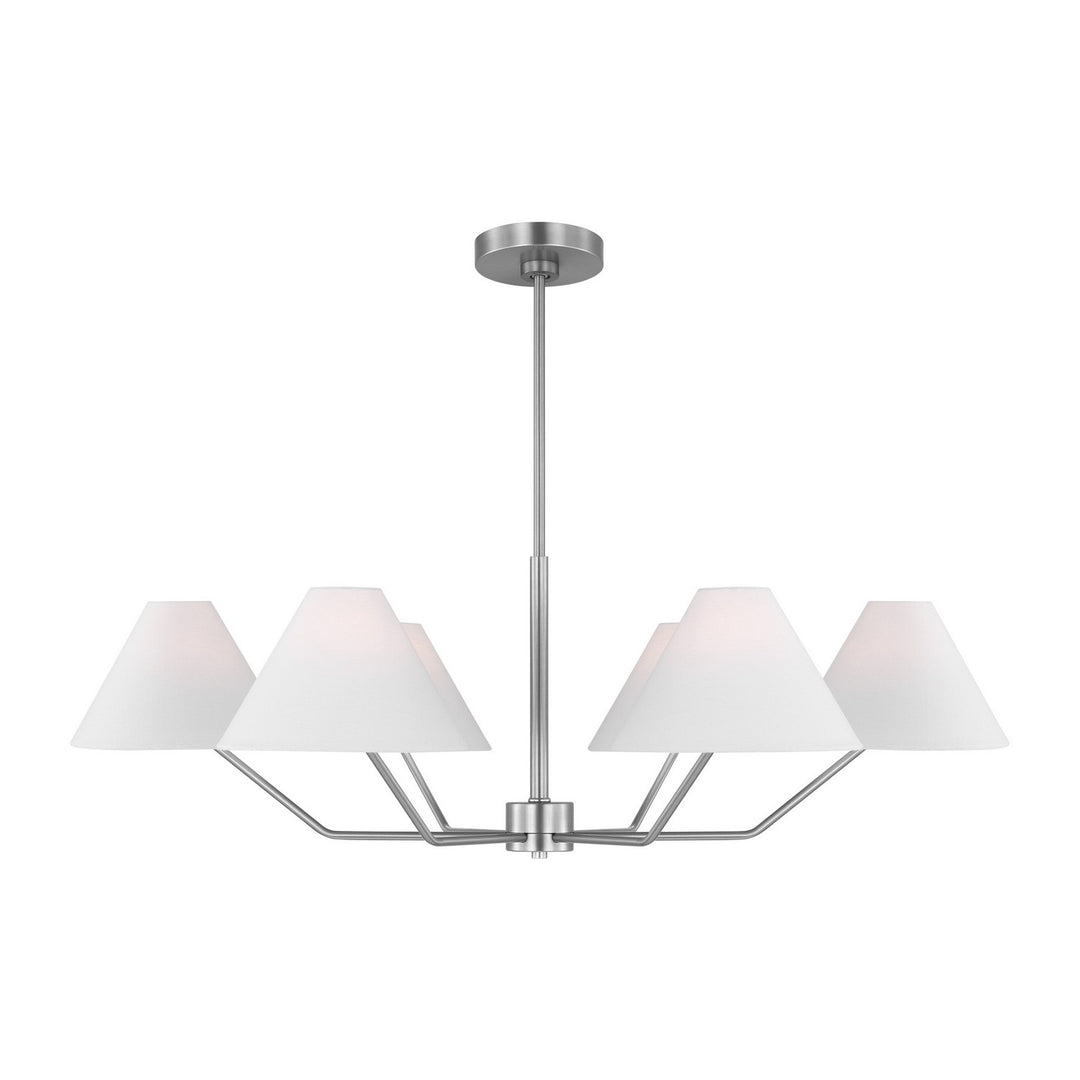 Visual Comfort Studio Canada - DJC1016BS - Six Light Chandelier - Burke - Brushed Steel