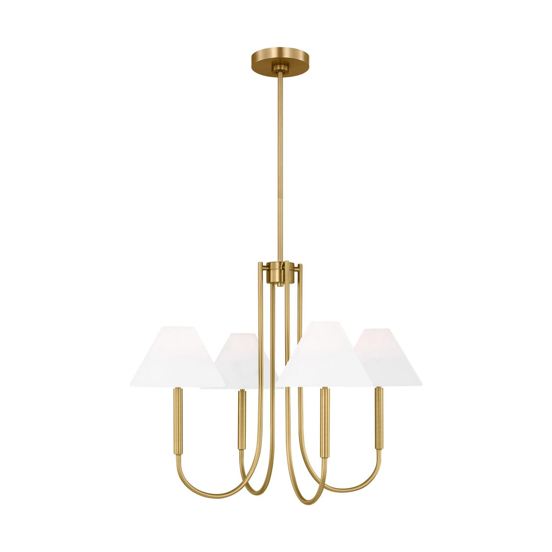 Porteau Five Light Chandelier in Satin Brass - available from The Lighting Shoppe, trusted by Canadian homeowners