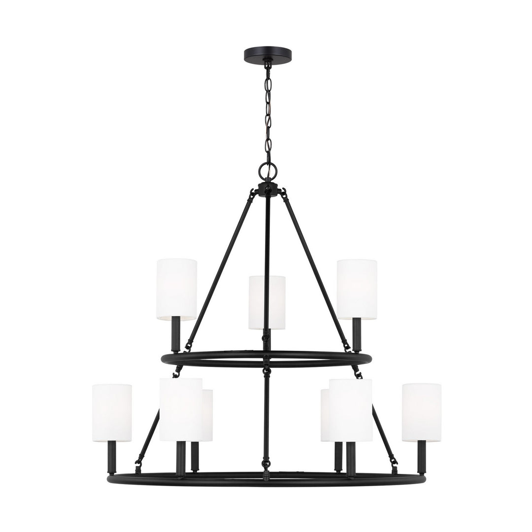 Egmont Nine Light Chandelier in Midnight Black - available from The Lighting Shoppe, trusted by Canadian homeowners