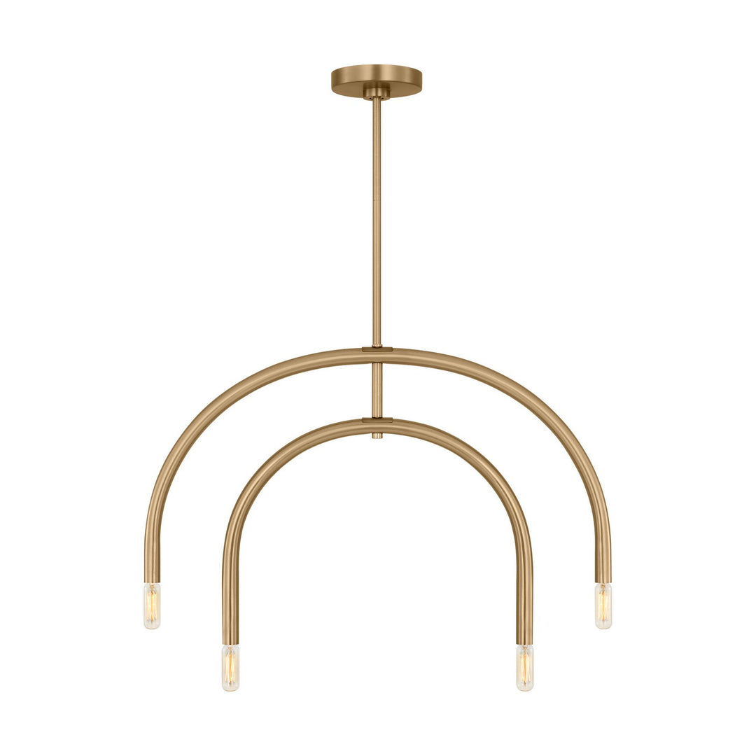 Hadden Four Light Chandelier in Satin Brass - available from The Lighting Shoppe, trusted by Canadian homeowners
