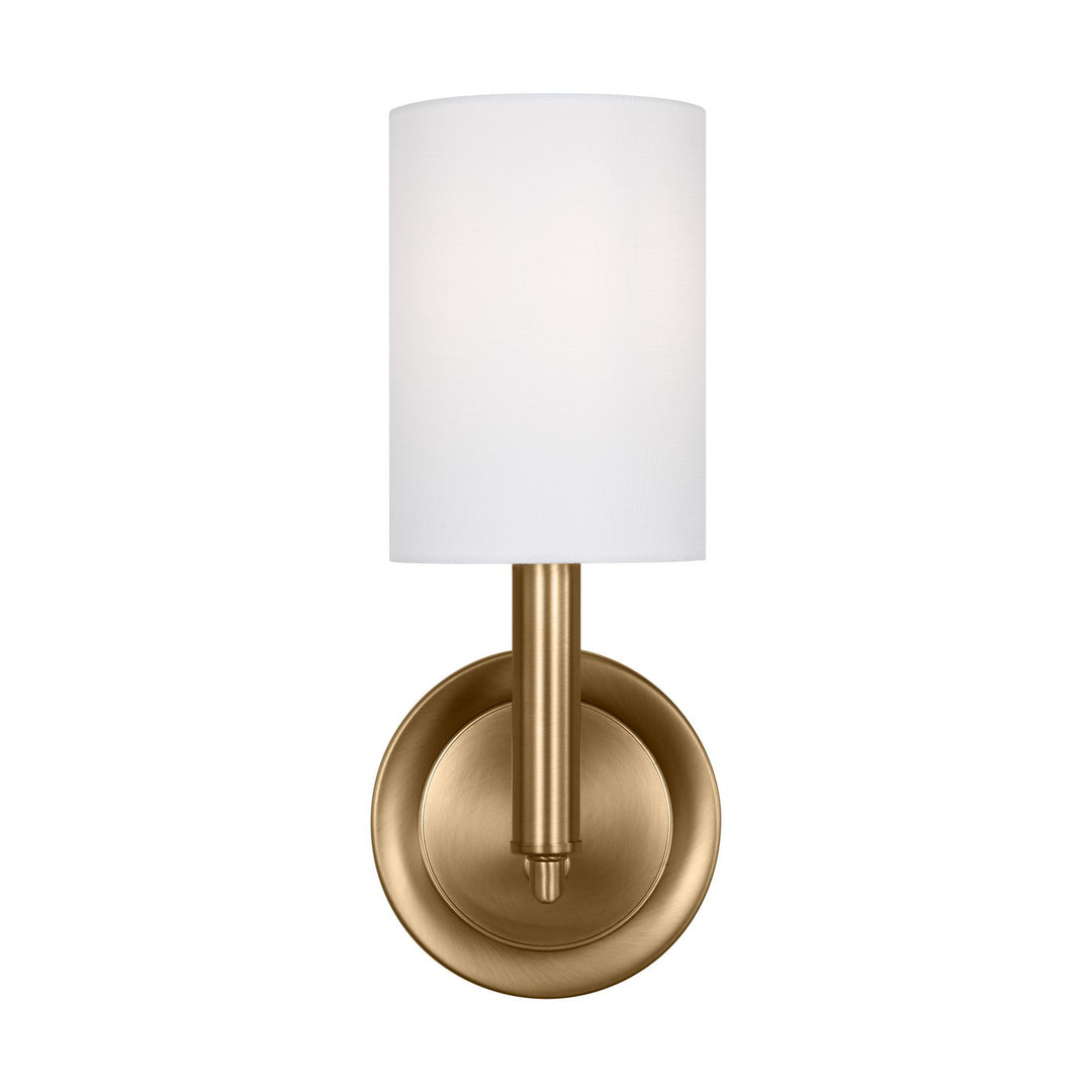 Egmont One Light Bath Vanity in Satin Brass - available from The Lighting Shoppe, trusted by Canadian homeowners