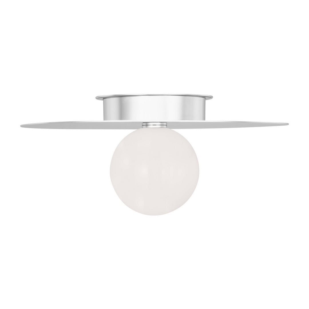 Nodes One Light Flush Mount in Polished Nickel - available from The Lighting Shoppe, trusted by Canadian homeowners