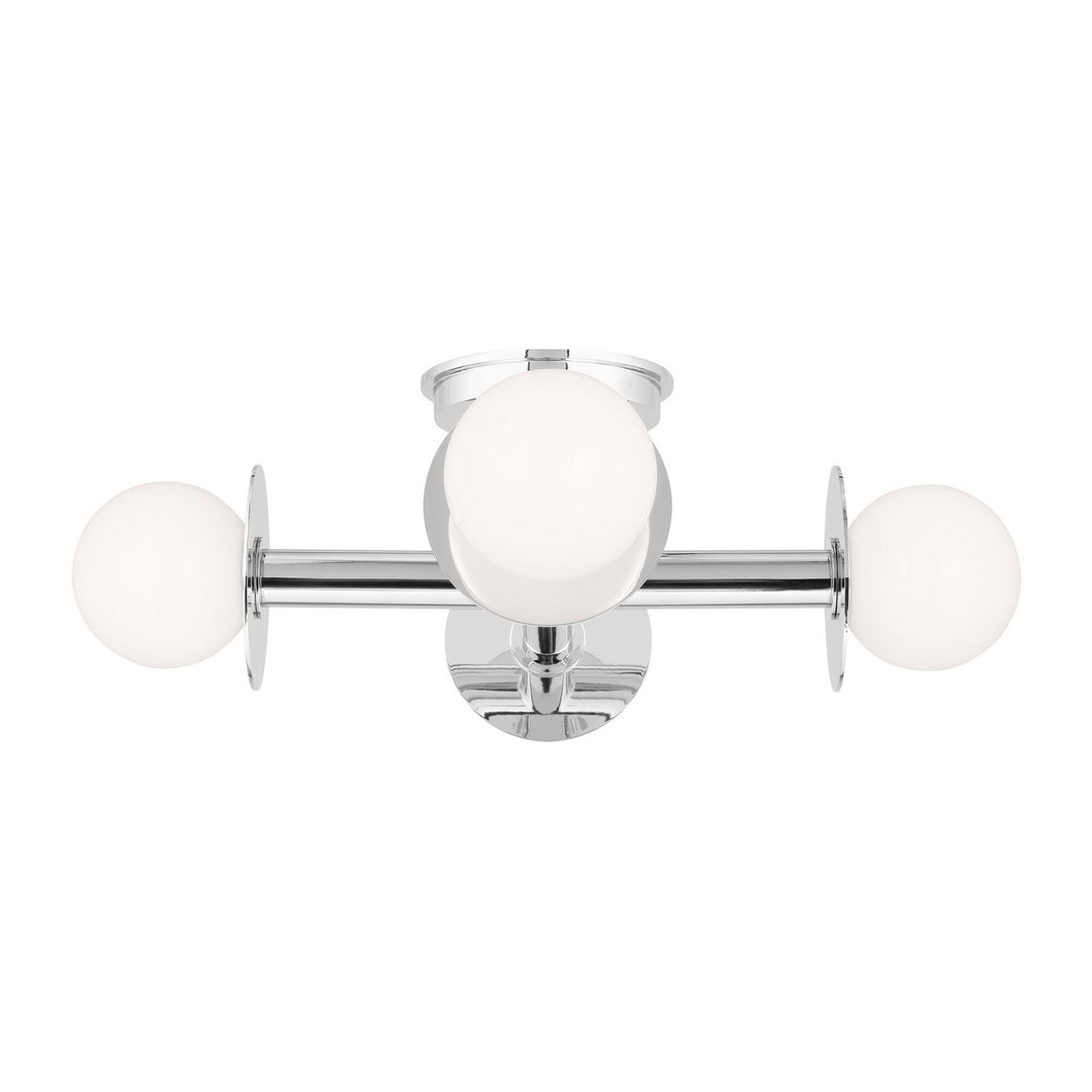 Nodes Four Light Semi-Flush Mount in Polished Nickel - available from The Lighting Shoppe, trusted by Canadian homeowners