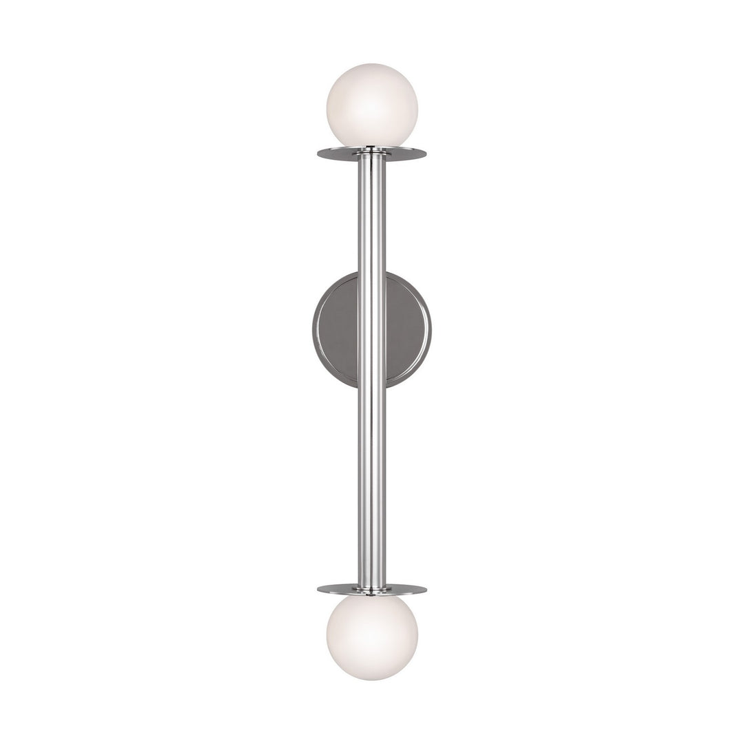Nodes Two Light Wall Sconce in Polished Nickel - available from The Lighting Shoppe, trusted by Canadian homeowners