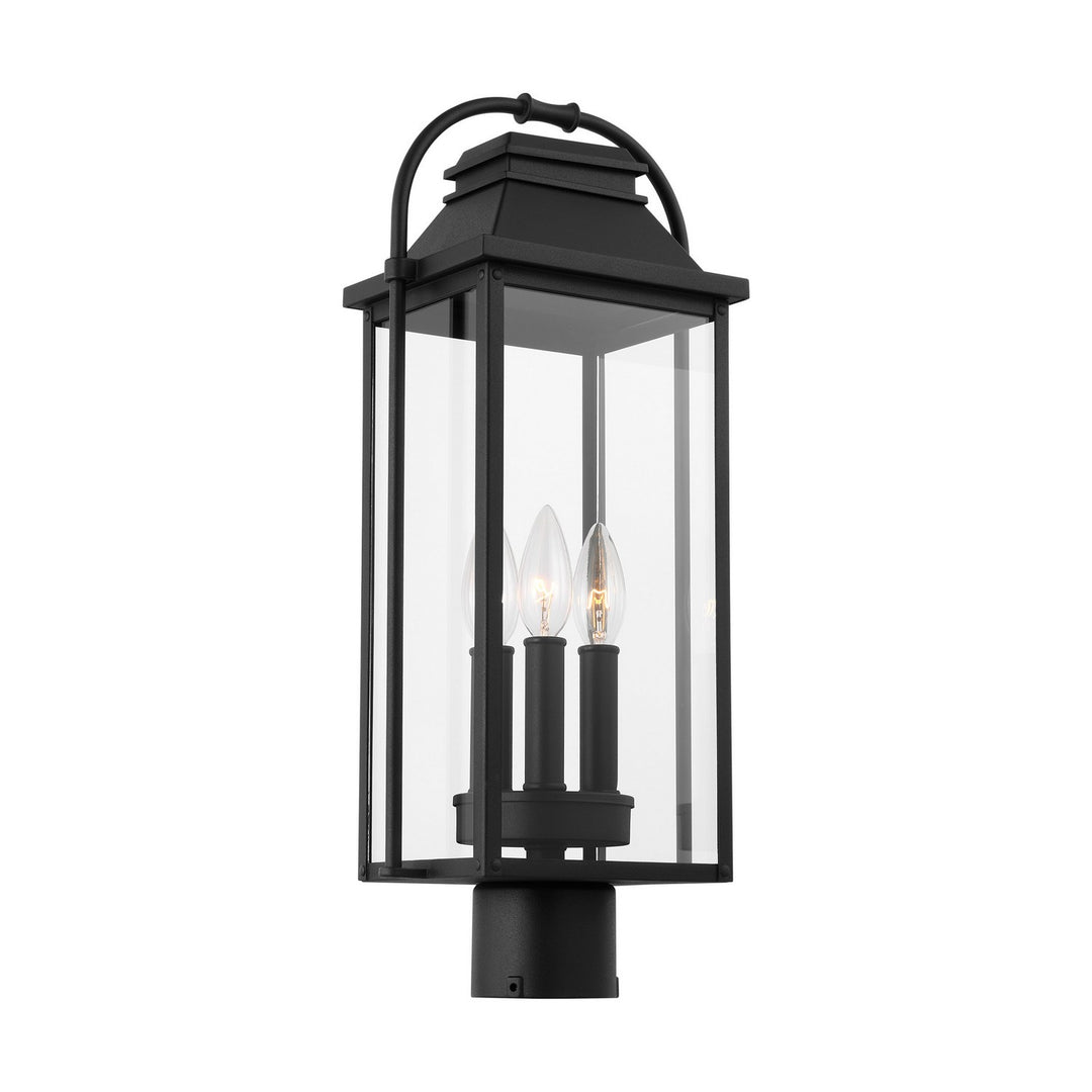 Wellsworth Three Light Outdoor Post Lantern in Textured Black - available from The Lighting Shoppe, trusted by Canadian homeowners
