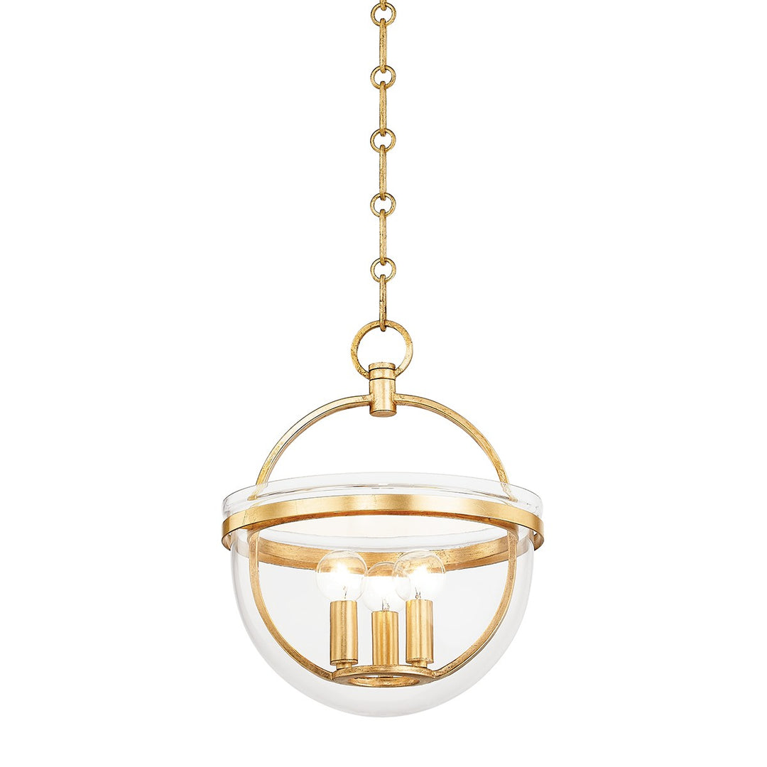 Malloy Three Light Lantern in Vintage Gold Leaf - available from The Lighting Shoppe, trusted by Canadian homeowners