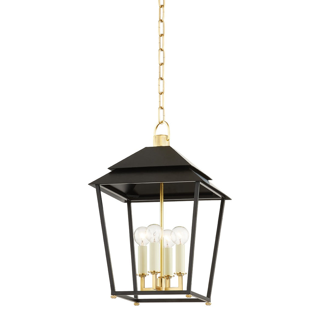 Hudson Valley Canada - 5119-AGB/SBK - Four Light Lantern - Natick - Aged Brass