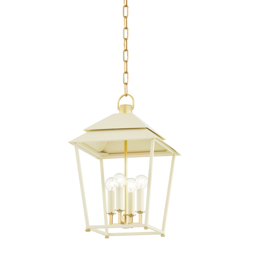 Hudson Valley Canada - 5119-AGB/SSD - Four Light Lantern - Natick - Aged Brass