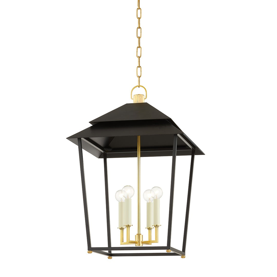 Hudson Valley Canada - 5127-AGB/SBK - Four Light Lantern - Natick - Aged Brass