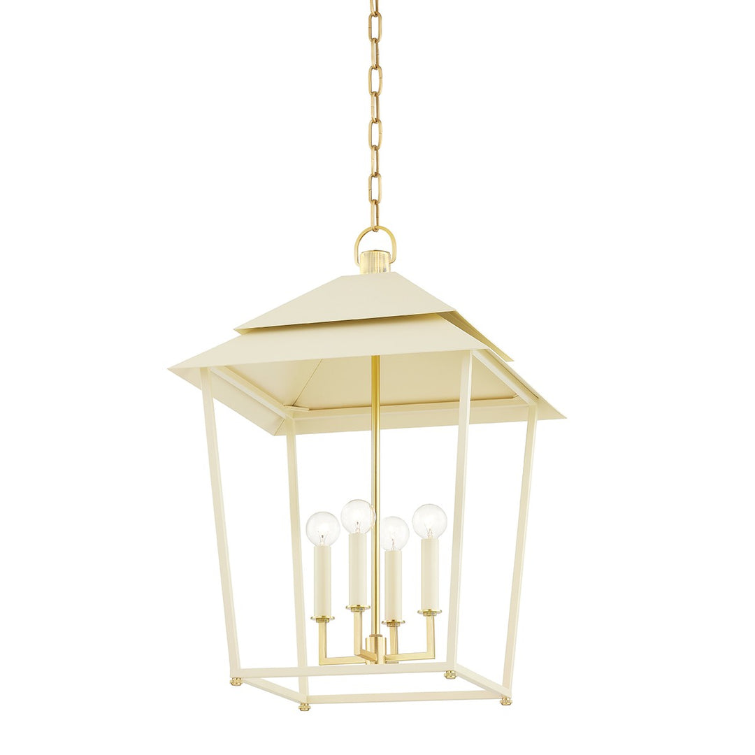 Hudson Valley Canada - 5127-AGB/SSD - Four Light Lantern - Natick - Aged Brass
