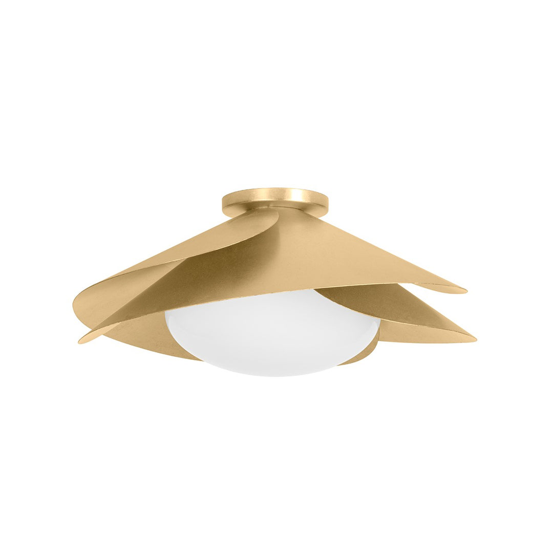 Brookhaven One Light Flush Mount in Vintage Gold Leaf - available from The Lighting Shoppe, trusted by Canadian homeowners