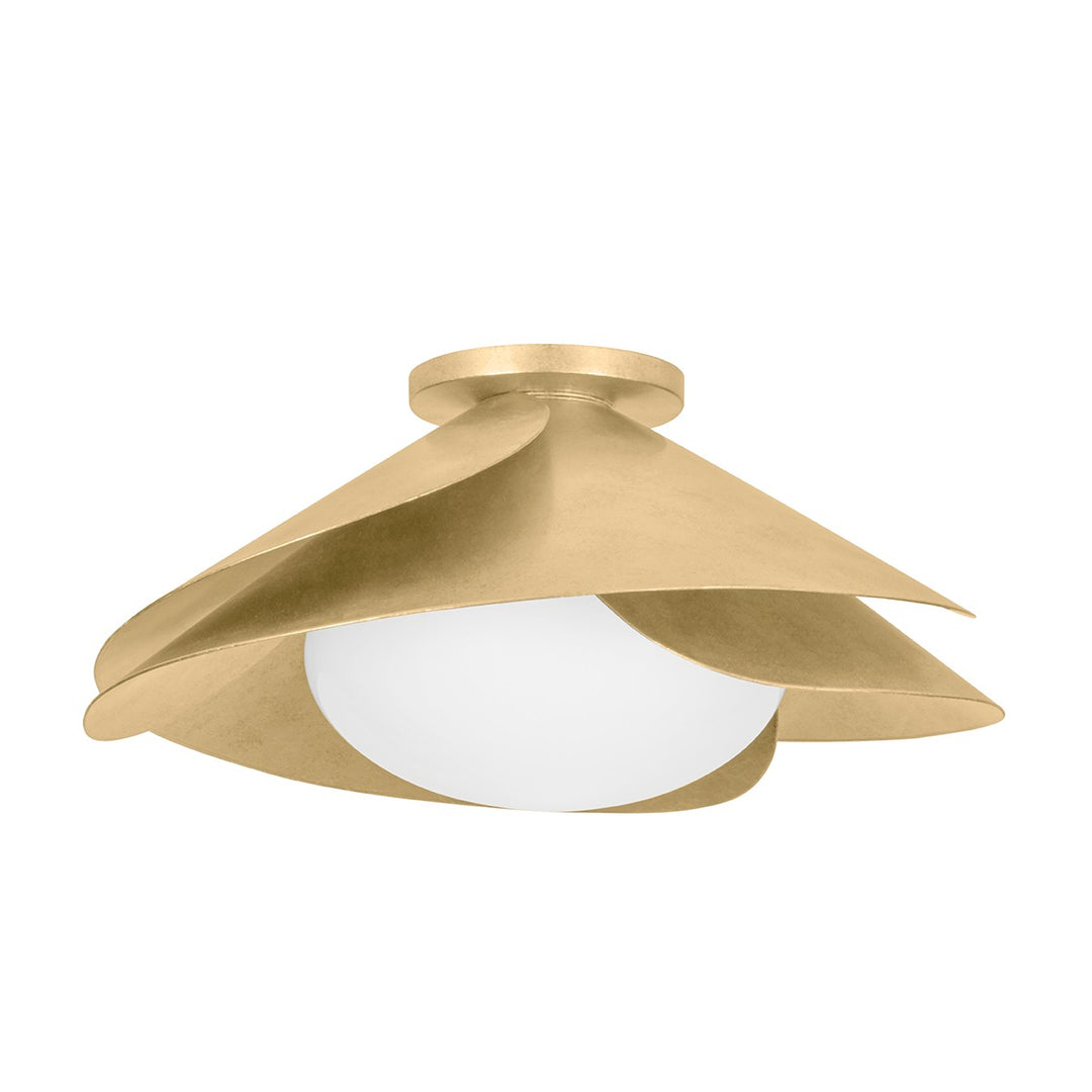 Brookhaven One Light Flush Mount in Vintage Gold Leaf - available from The Lighting Shoppe, trusted by Canadian homeowners