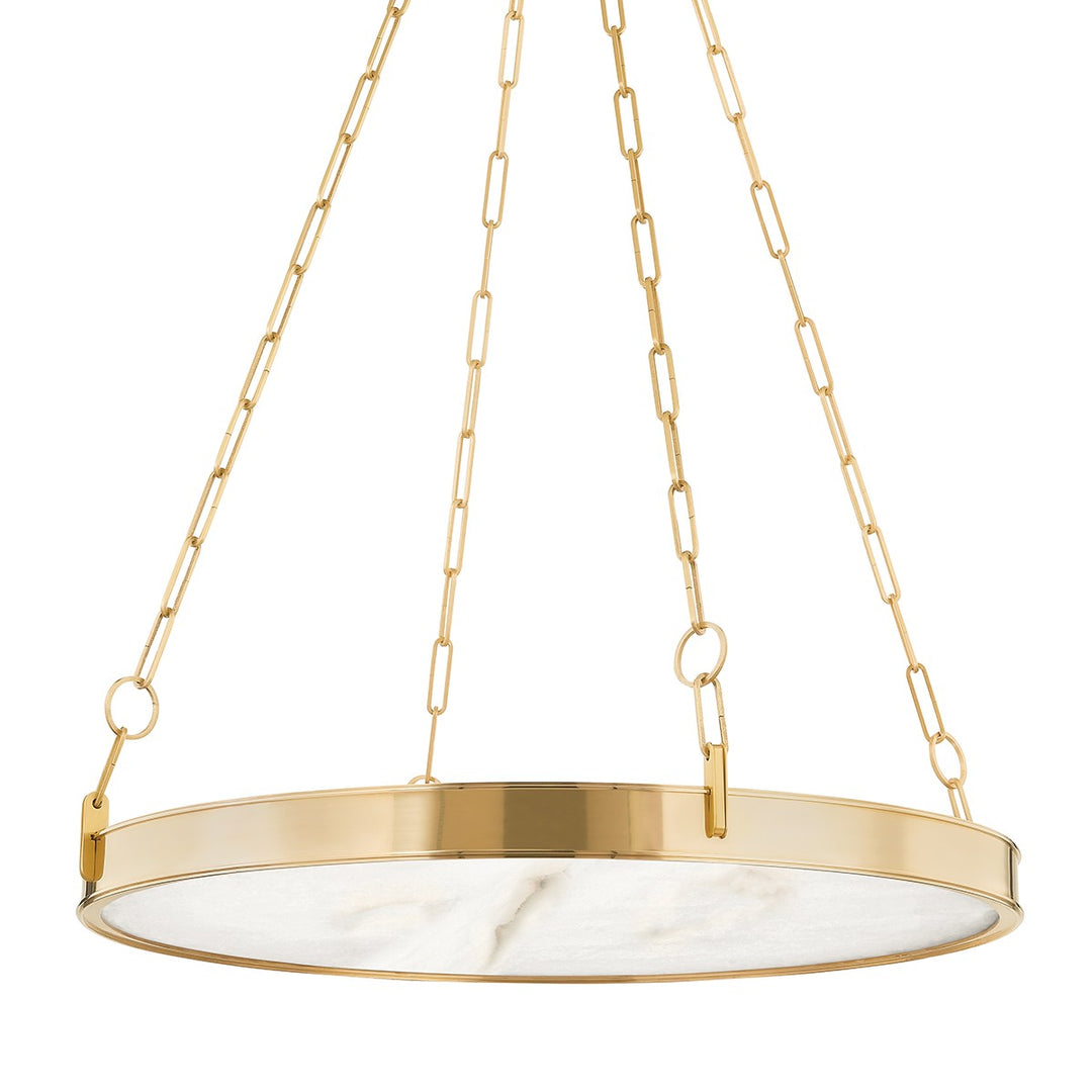 Kirby LED Chandelier in Aged Brass - available from The Lighting Shoppe, trusted by Canadian homeowners