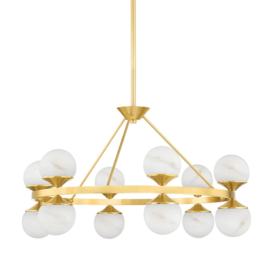 Grafton LED Chandelier in Aged Brass - available from The Lighting Shoppe, trusted by Canadian homeowners