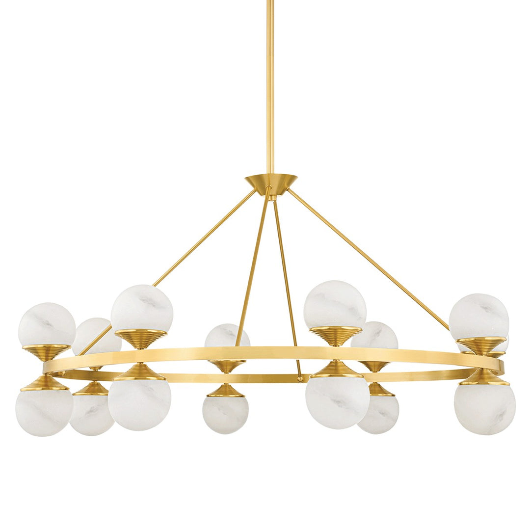 Grafton LED Chandelier in Aged Brass - available from The Lighting Shoppe, trusted by Canadian homeowners
