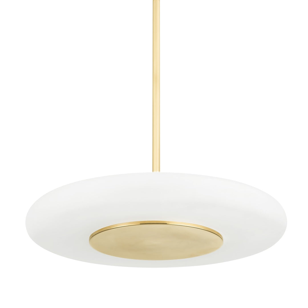Blyford LED Pendant in Aged Brass - available from The Lighting Shoppe, trusted by Canadian homeowners