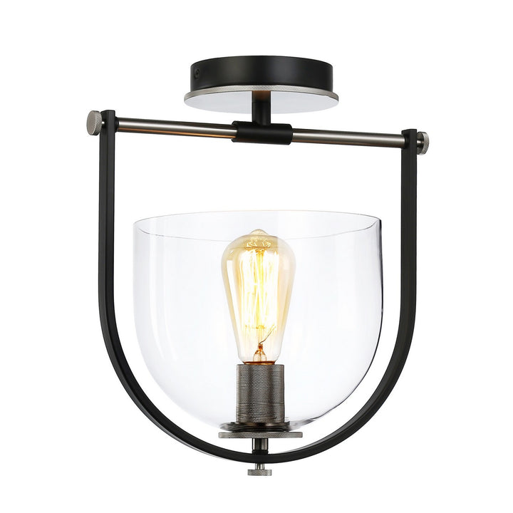 Artcraft Canada - AC11743NB - One Light Semi-Flush Mount - Cheshire - Black & Nickel