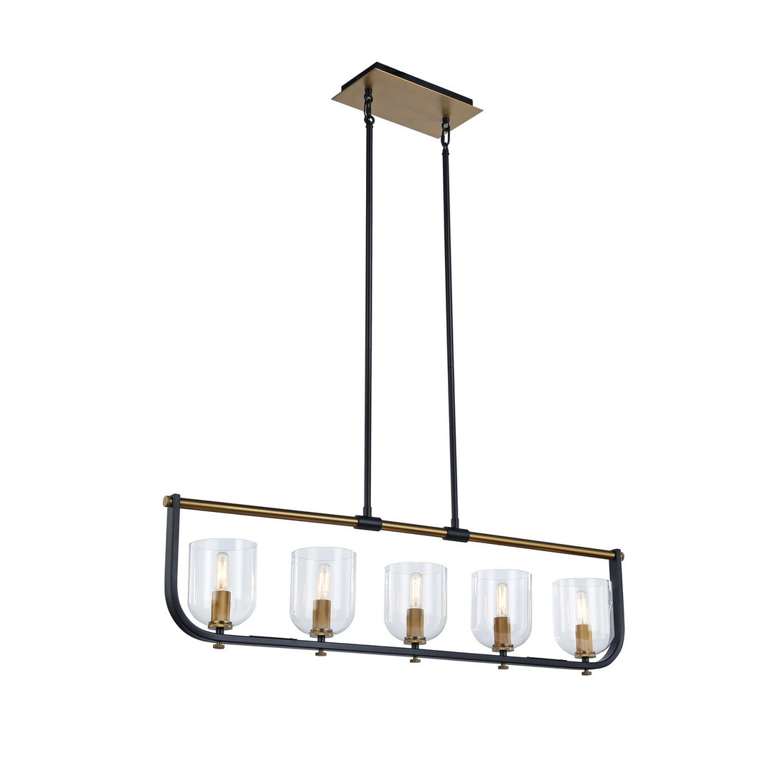 Cheshire Five Light Island Pendant in Black & Brass - available from The Lighting Shoppe, trusted by Canadian homeowners