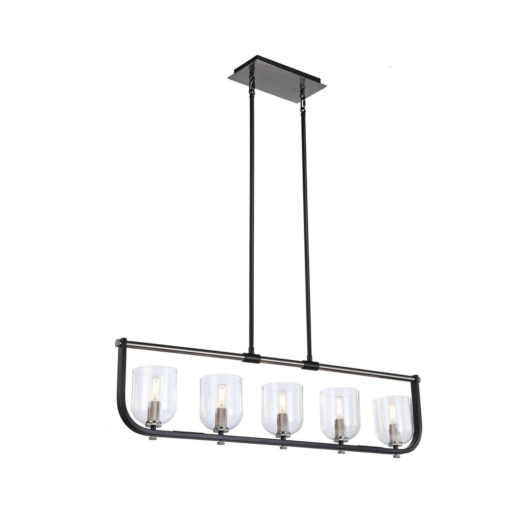 Cheshire Five Light Island Pendant in Black & Nickel - available from The Lighting Shoppe, trusted by Canadian homeowners