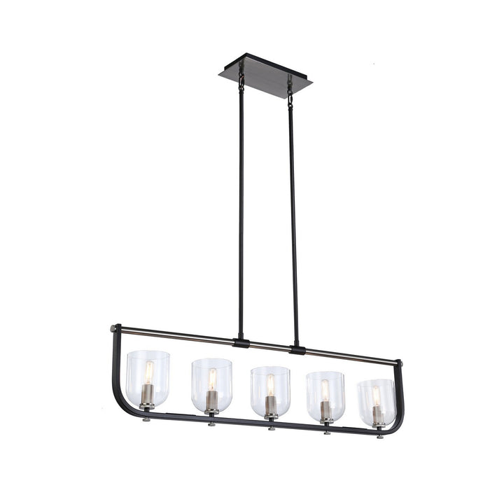 Artcraft Canada - AC11745NB - Five Light Island Pendant - Cheshire - Black & Nickel