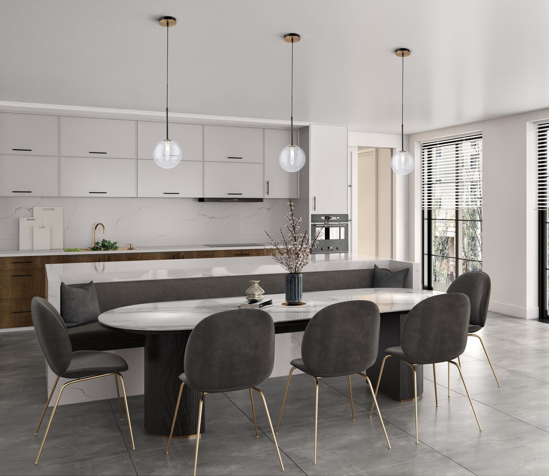 Artcraft Canada - AC11761VB - One Light Pendant - Aurelia - Matte Black & Brass