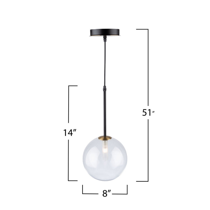 Artcraft Canada - AC11761VB - One Light Pendant - Aurelia - Matte Black & Brass