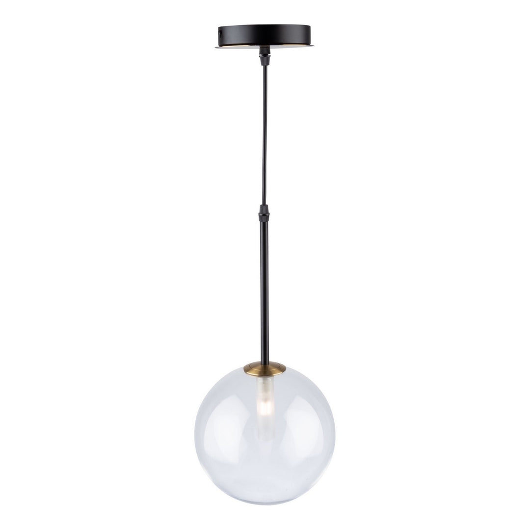 Aurelia One Light Pendant in Matte Black & Brass - available from The Lighting Shoppe, trusted by Canadian homeowners