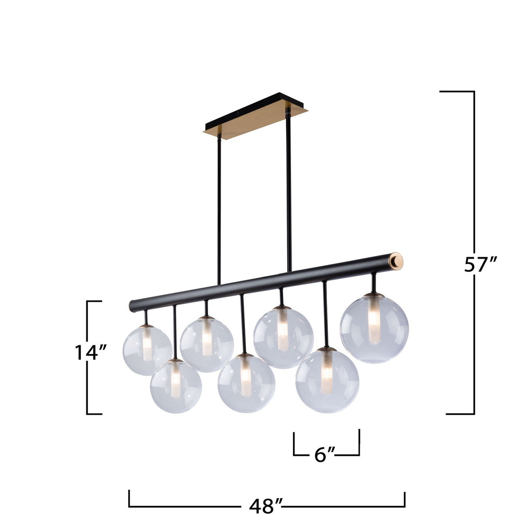 Artcraft Canada - AC11767VB - Seven Light Island Pendant - Aurelia - Matte Black & Brass