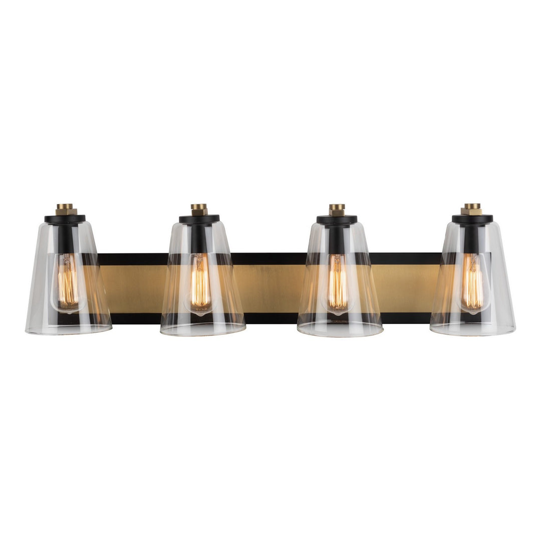 Treviso Three Light Vanity in Black & Brass - available from The Lighting Shoppe, trusted by Canadian homeowners