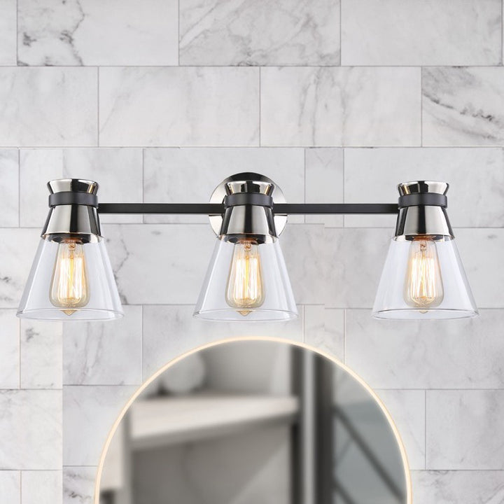 Artcraft Canada - AC11803NB - Three Light Vanity - Kanata - Black & Polished Nickel