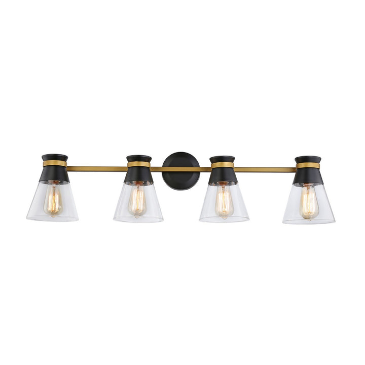 Artcraft Canada - AC11804BB - Four Light Vanity - Kanata - Black & Brushed Brass