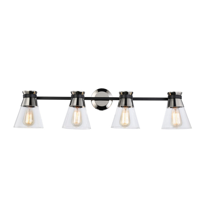 Artcraft Canada - AC11804NB - Four Light Vanity - Kanata - Black & Polished Nickel