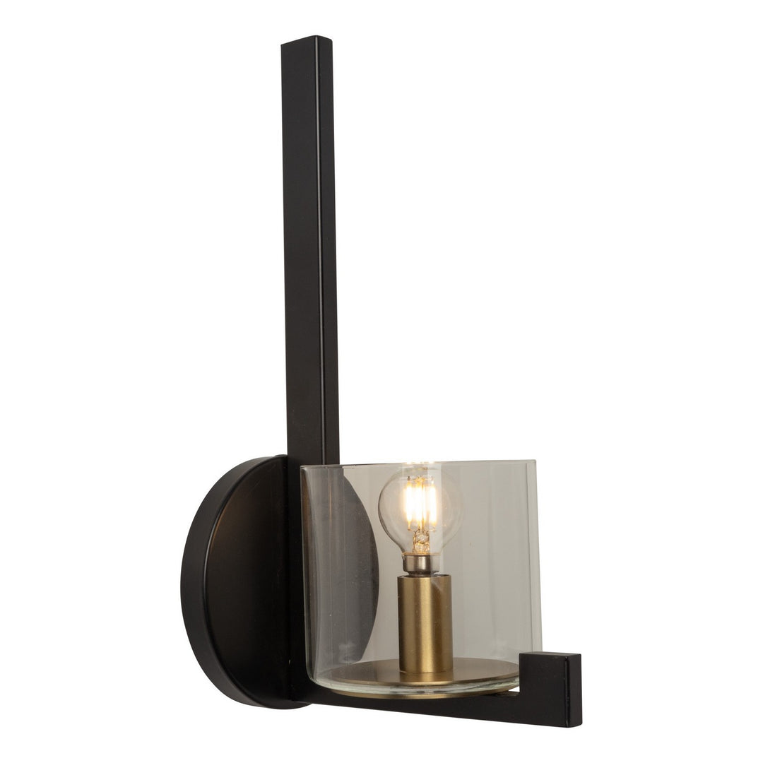Salinas One Light Wall Sconce in Black and Brass - available from The Lighting Shoppe, trusted by Canadian homeowners