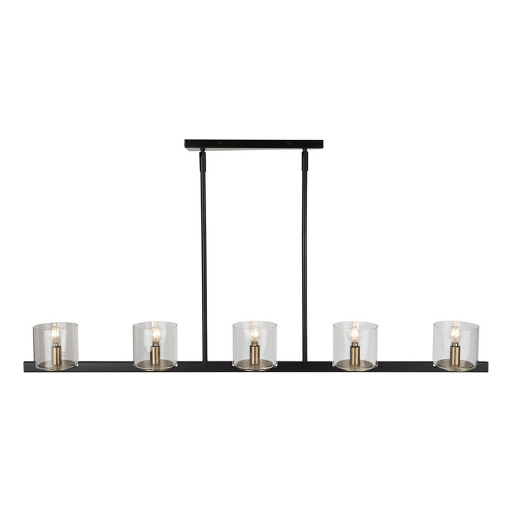 Artcraft Canada - AC11825BB - Five Light Island Pendant - Salinas - Black and Brass