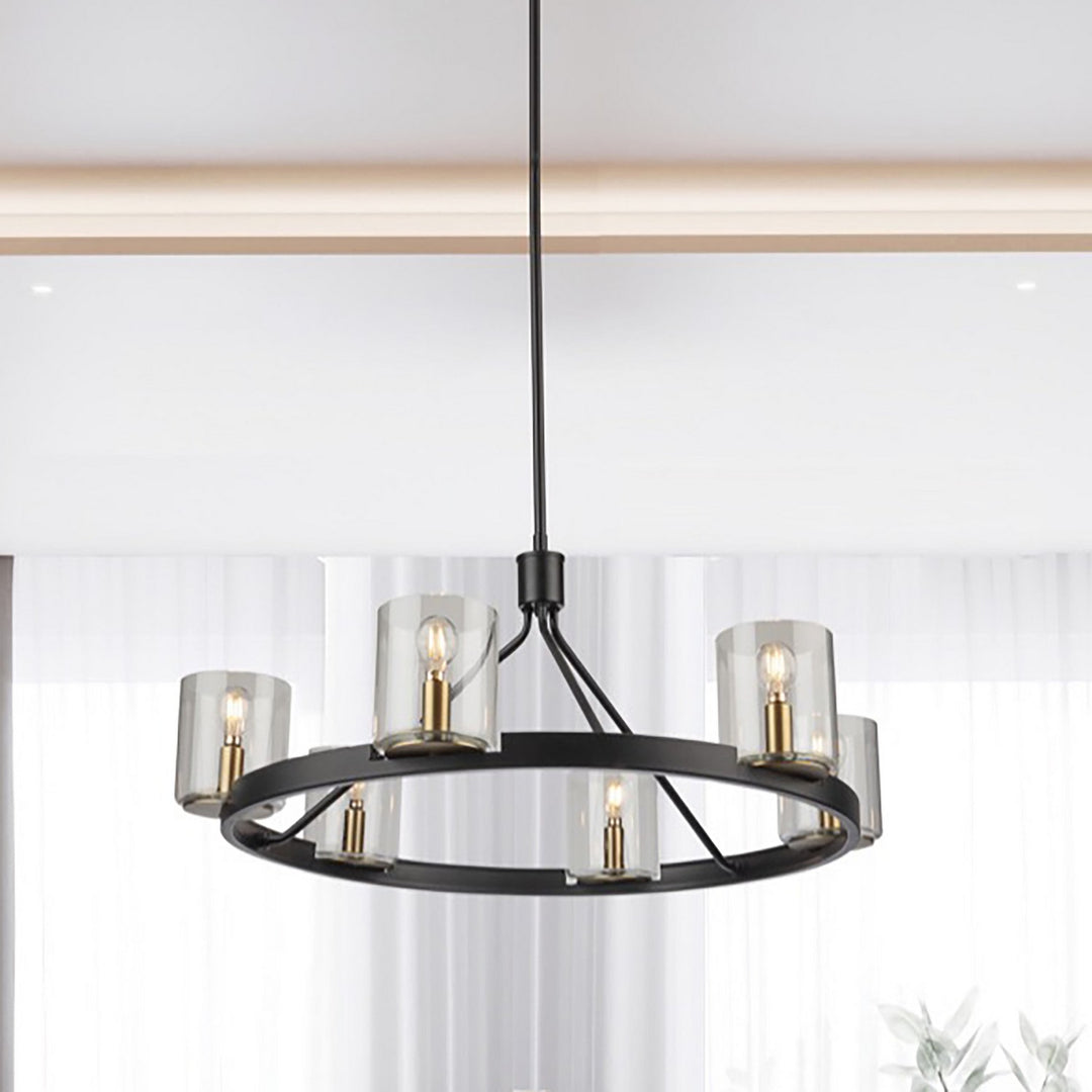Artcraft Canada - AC11826BB - Six Light Chandelier - Salinas - Black and Brass
