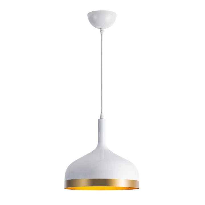 Artcraft Canada - SC13350WH - One Light Pendant - Dash - White & Gold