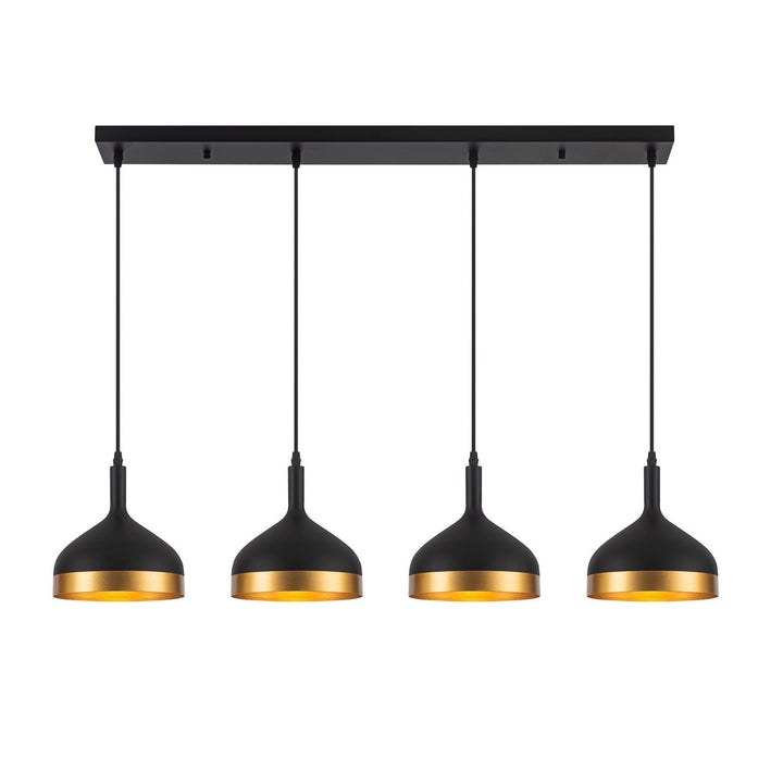 Artcraft Canada - SC13354BK - Four Light Island Pendant - Dash - Black & Gold