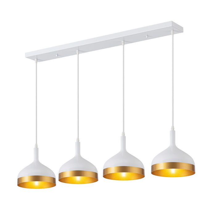 Artcraft Canada - SC13354WH - Four Light Island Pendant - Dash - White & Gold
