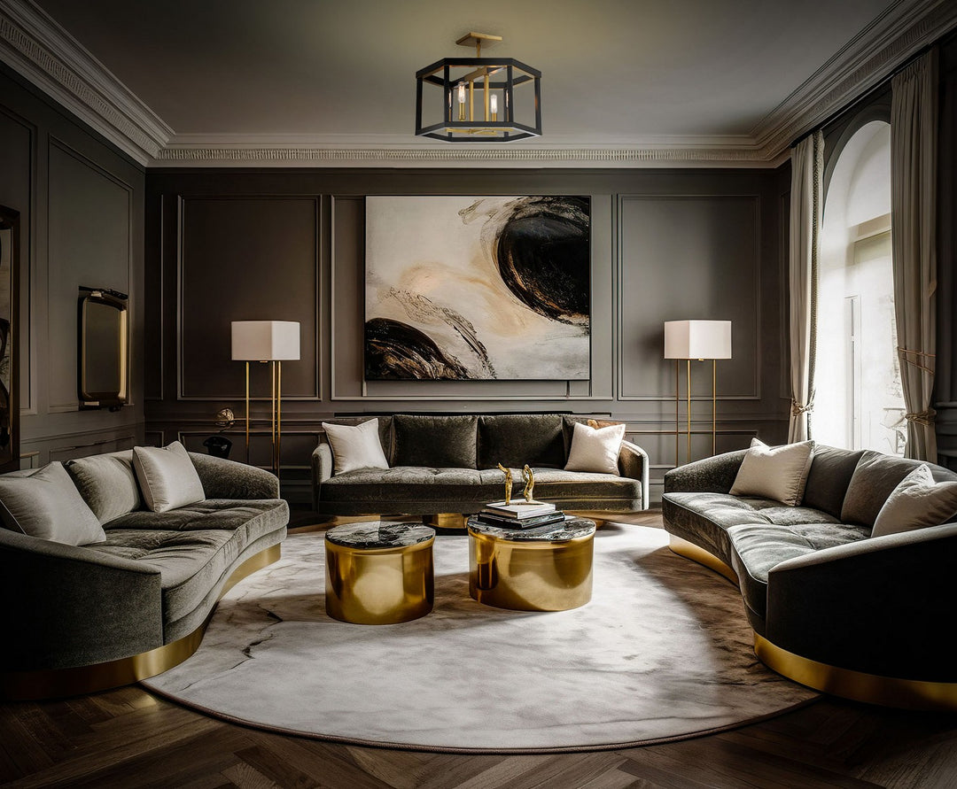 Minka-Lavery - 2114-726 - Four Light Semi Flush Mount - UNION ESTATES - Coal And Soft Brass