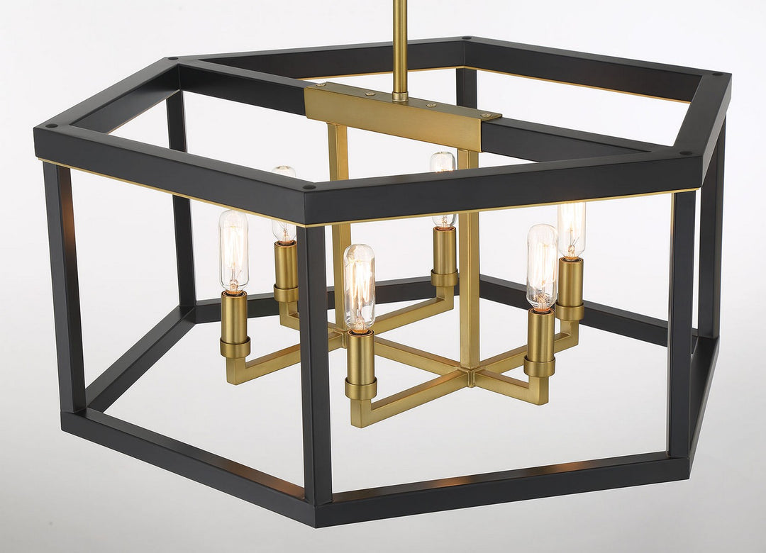 Minka-Lavery - 2116-726 - Six Light Pendant - UNION ESTATES - Coal And Soft Brass