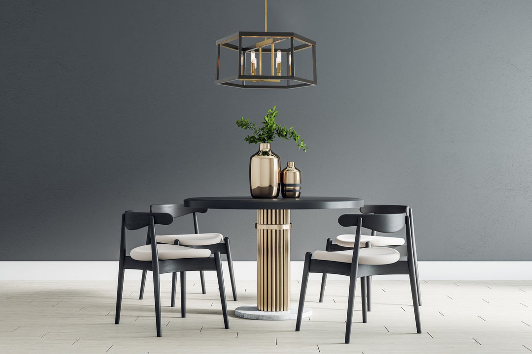 Minka-Lavery - 2116-726 - Six Light Pendant - UNION ESTATES - Coal And Soft Brass