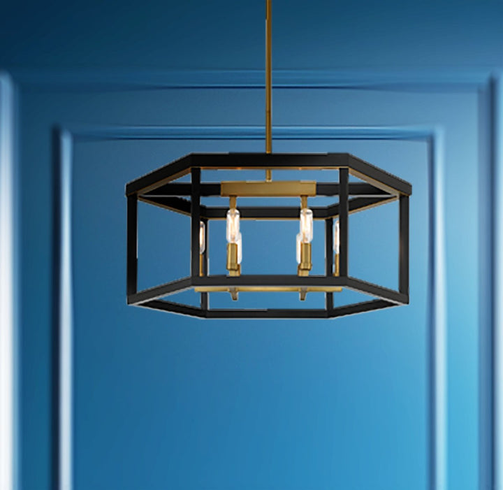 Minka-Lavery - 2116-726 - Six Light Pendant - UNION ESTATES - Coal And Soft Brass
