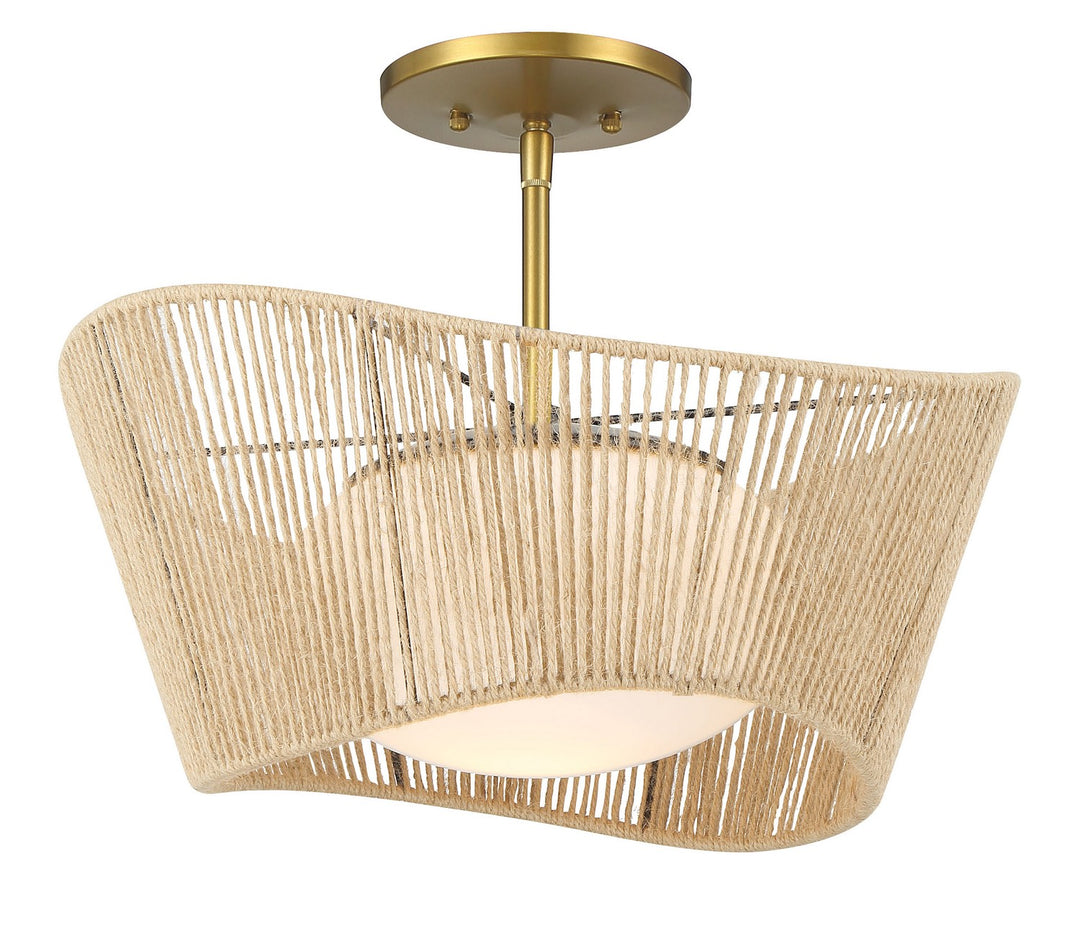 Key Largo One Light Semi Flush Mount in Soft Brass - available from The Lighting Shoppe, trusted by Canadian homeowners