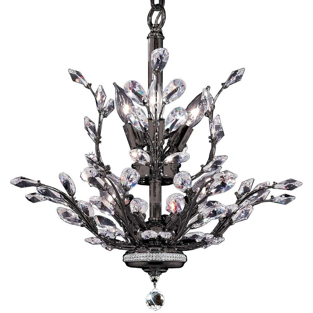 Florale Eight Light Chandelier in Satin Black James R. Moder Canada