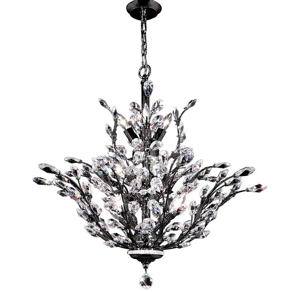 Florale 13 Light Chandelier in Satin Black James R. Moder Canada