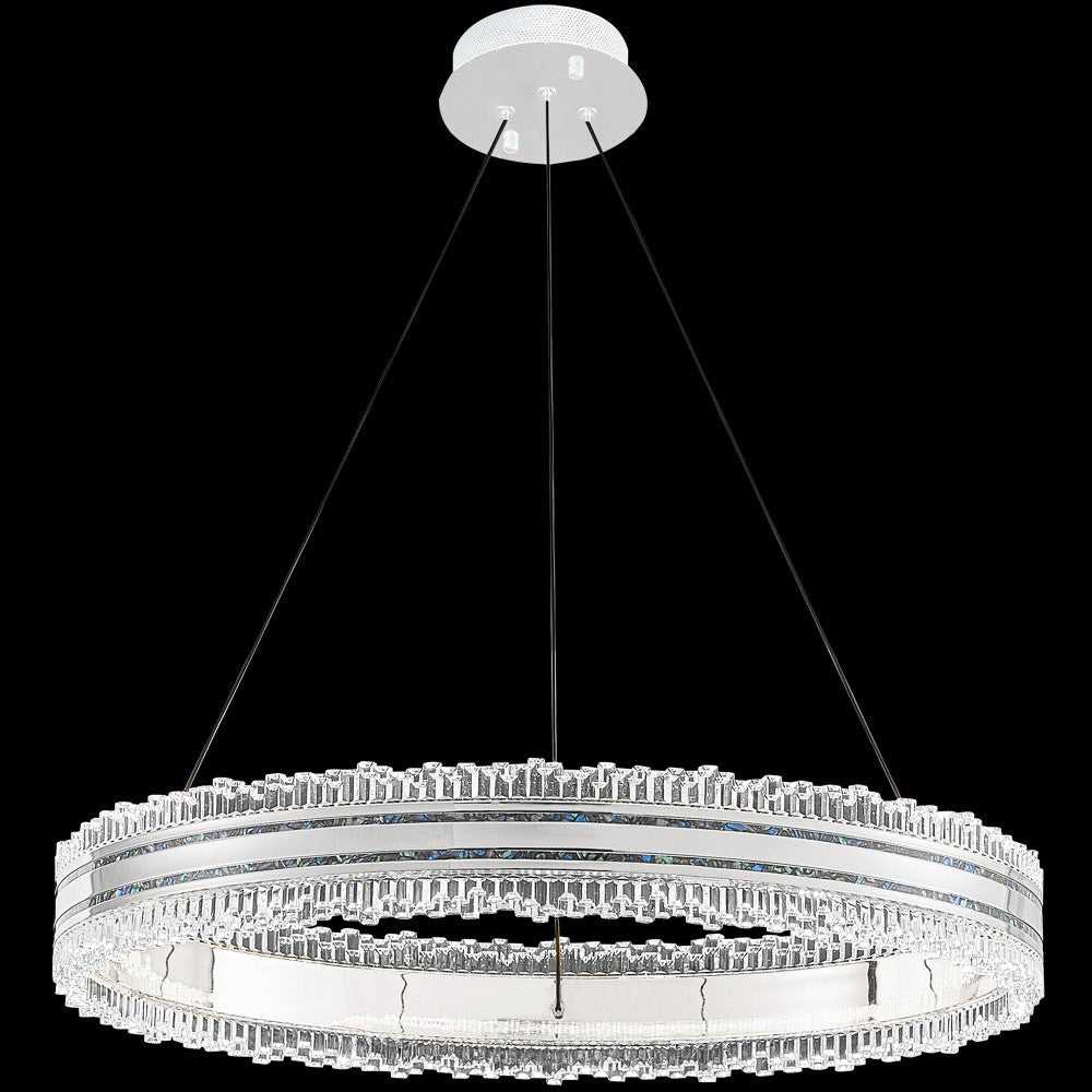 Pearl LED Chandelier in Silver/Pearl James R. Moder Canada