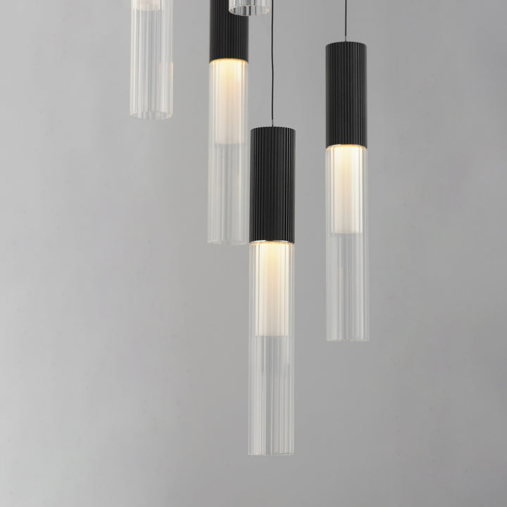 ET2 - E11015-144BK - LED Pendant - Reeds - Black